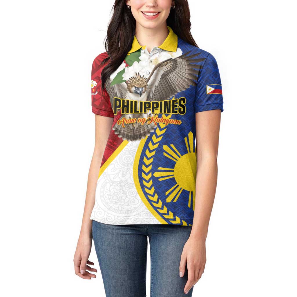 Personalized Philippines Women Polo Shirt Filipino Araw ng Kalayaan LT01 - Polynesian Pride