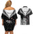 New Zealand Couples Matching Off Shoulder Short Dress and Hawaiian Shirt Aotearoa Maori Kiwi Black Fern LT01 - Polynesian Pride