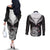 New Zealand Couples Matching Off The Shoulder Long Sleeve Dress and Long Sleeve Button Shirts Aotearoa Maori Kiwi Black Fern LT01 - Polynesian Pride