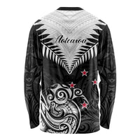 New Zealand Long Sleeve Shirt Aotearoa Maori Kiwi Black Fern LT01 - Polynesian Pride