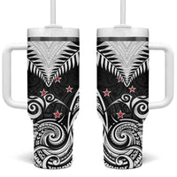 New Zealand Tumbler With Handle Aotearoa Maori Kiwi Black Fern