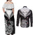 Personalised New Zealand Couples Matching Off Shoulder Maxi Dress and Long Sleeve Button Shirts Aotearoa Maori Kiwi Black Fern LT01 - Polynesian Pride