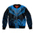 Personalised New Zealand Bomber Jacket Aotearoa Blue Maori Kiwi Blue Fern LT01 Unisex Blue - Polynesian Pride