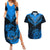 Personalised New Zealand Couples Matching Summer Maxi Dress and Hawaiian Shirt Aotearoa Blue Maori Kiwi Blue Fern LT01 Blue - Polynesian Pride