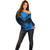 Personalised New Zealand Off Shoulder Sweater Aotearoa Blue Maori Kiwi Blue Fern LT01 - Polynesian Pride
