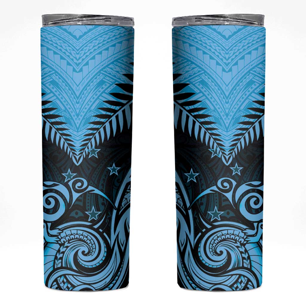 New Zealand Skinny Tumbler Aotearoa Blue Maori Kiwi Blue Fern