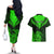 Personalised New Zealand Couples Matching Off The Shoulder Long Sleeve Dress and Hawaiian Shirt Aotearoa Maori Kiwi Green Fern LT01 - Polynesian Pride