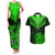 Personalised New Zealand Couples Matching Tank Maxi Dress And Hawaiian Shirt Aotearoa Maori Kiwi Green Fern LT01 Green - Polynesian Pride