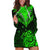 Personalised New Zealand Hoodie Dress Aotearoa Maori Kiwi Green Fern LT01 Green - Polynesian Pride