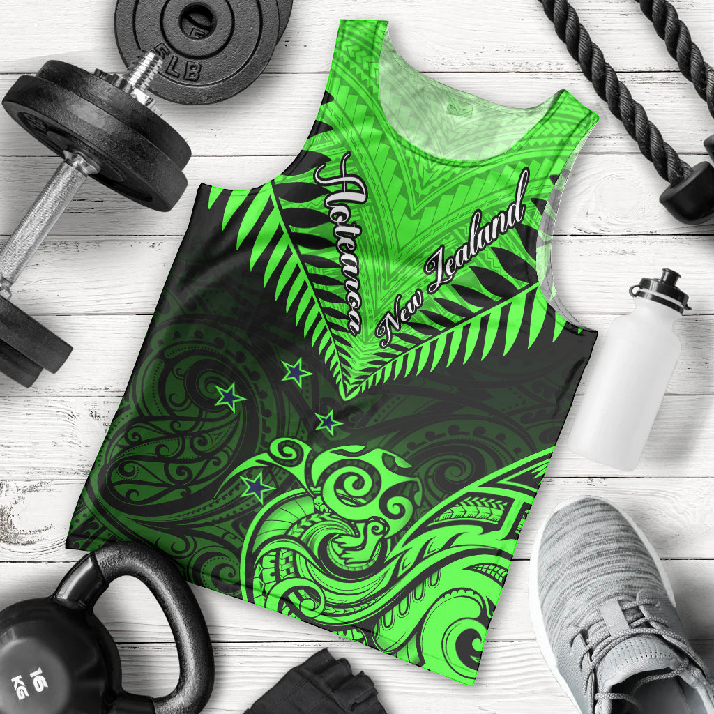 Personalised New Zealand Men Tank Top Aotearoa Maori Kiwi Green Fern LT01 Green - Polynesian Pride