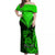 Personalised New Zealand Off Shoulder Maxi Dress Aotearoa Maori Kiwi Green Fern LT01 Women Green - Polynesian Pride