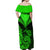 Personalised New Zealand Off Shoulder Maxi Dress Aotearoa Maori Kiwi Green Fern LT01 - Polynesian Pride