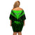 Personalised New Zealand Off Shoulder Short Dress Aotearoa Maori Kiwi Green Fern LT01 - Polynesian Pride