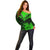 Personalised New Zealand Off Shoulder Sweater Aotearoa Maori Kiwi Green Fern LT01 - Polynesian Pride