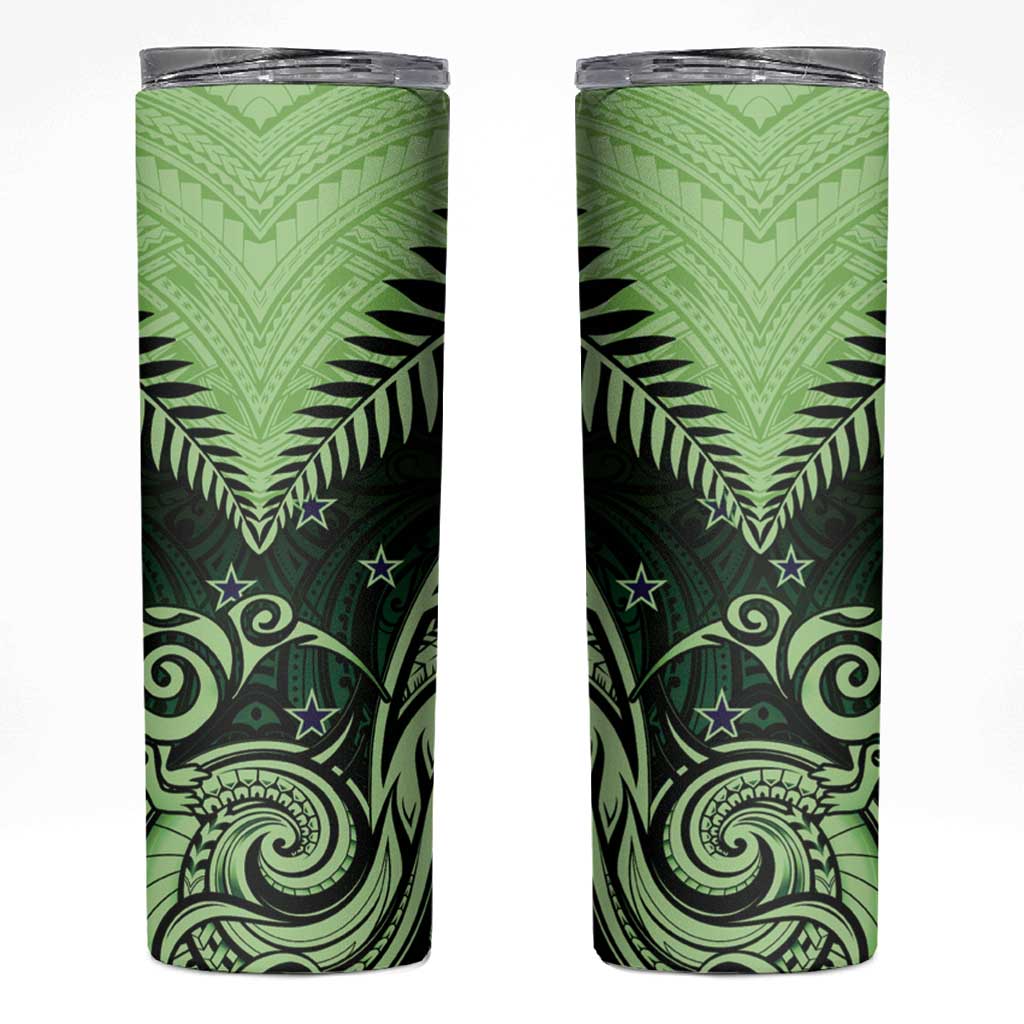 New Zealand Skinny Tumbler Aotearoa Maori Kiwi Green Fern