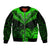 Personalised New Zealand Sleeve Zip Bomber Jacket Aotearoa Maori Kiwi Green Fern LT01 Unisex Green - Polynesian Pride