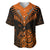 Personalised New Zealand Baseball Jersey Aotearoa Maori Kiwi Orange Fern LT01 Orange - Polynesian Pride