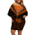 Personalised New Zealand Off Shoulder Short Dress Aotearoa Maori Kiwi Orange Fern LT01 Women Orange - Polynesian Pride