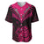 Personalised Aotearoa Baseball Jersey Maori Kiwi Pink Fern LT01 Pink - Polynesian Pride