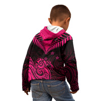 Personalised Aotearoa Kid Hoodie Maori Kiwi Pink Fern LT01 - Polynesian Pride