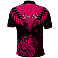 Personalised Aotearoa Polo Shirt Maori Kiwi Pink Fern LT01 - Polynesian Pride