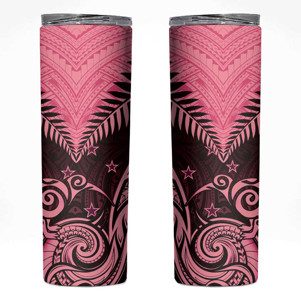 Aotearoa Skinny Tumbler Maori Kiwi Pink Fern