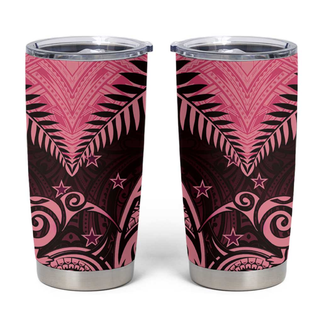 Aotearoa Tumbler Cup Maori Kiwi Pink Fern LT01 Pink - Polynesian Pride