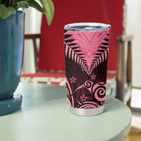 Aotearoa Tumbler Cup Maori Kiwi Pink Fern LT01 - Polynesian Pride