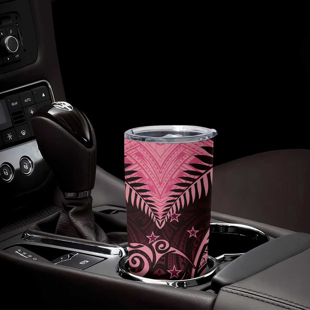 Aotearoa Tumbler Cup Maori Kiwi Pink Fern LT01 - Polynesian Pride