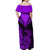 Personalised Aotearoa Off Shoulder Maxi Dress Maori Kiwi Purple Fern LT01 - Polynesian Pride