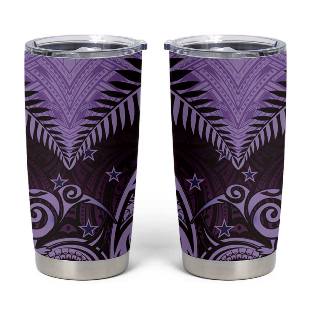 Aotearoa Tumbler Cup Maori Kiwi Purple Fern LT01 Purple - Polynesian Pride