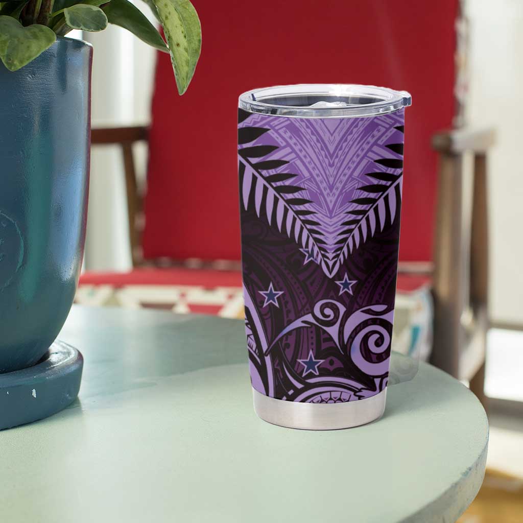 Aotearoa Tumbler Cup Maori Kiwi Purple Fern LT01 - Polynesian Pride