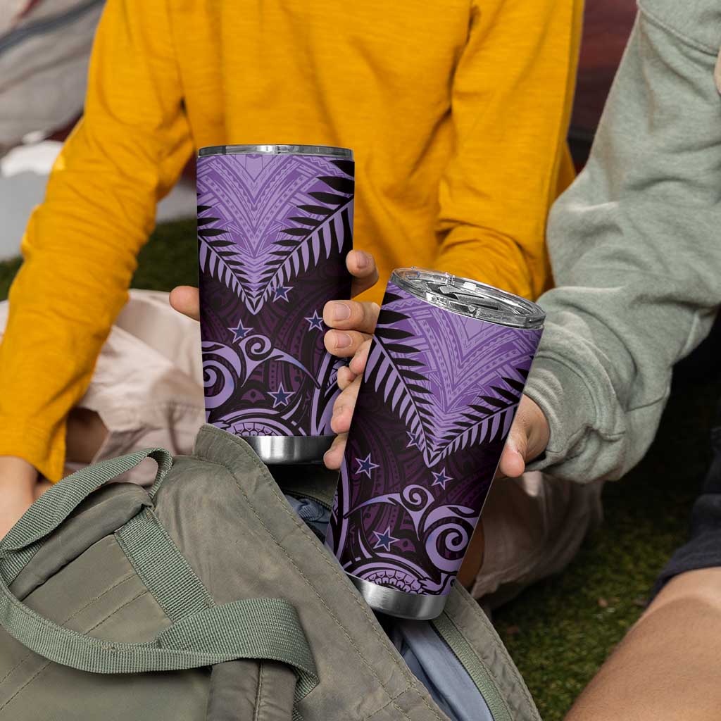Aotearoa Tumbler Cup Maori Kiwi Purple Fern LT01 - Polynesian Pride