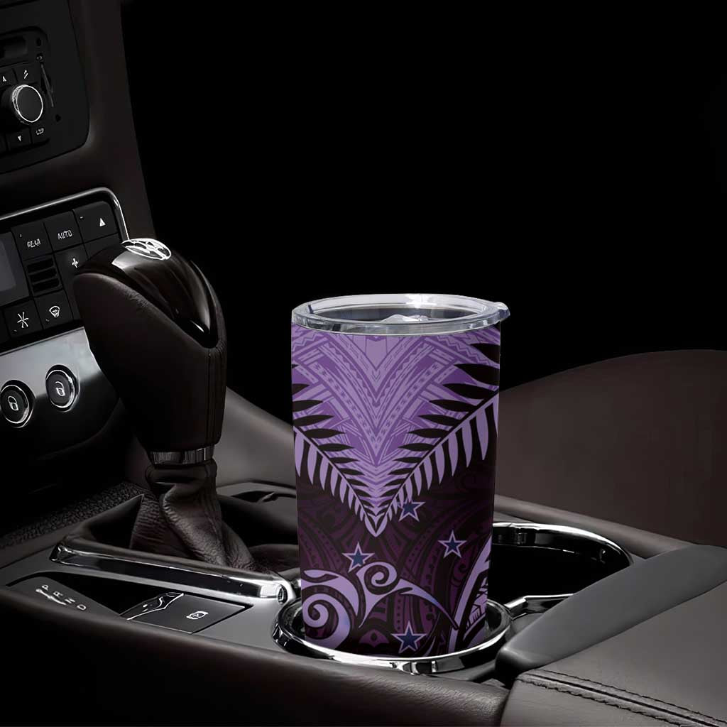 Aotearoa Tumbler Cup Maori Kiwi Purple Fern LT01 - Polynesian Pride