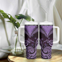 Aotearoa Tumbler With Handle Maori Kiwi Purple Fern LT01 - Polynesian Pride