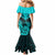 Personalised Aotearoa Mermaid Dress Maori Kiwi Turquoise Fern LT01 - Polynesian Pride