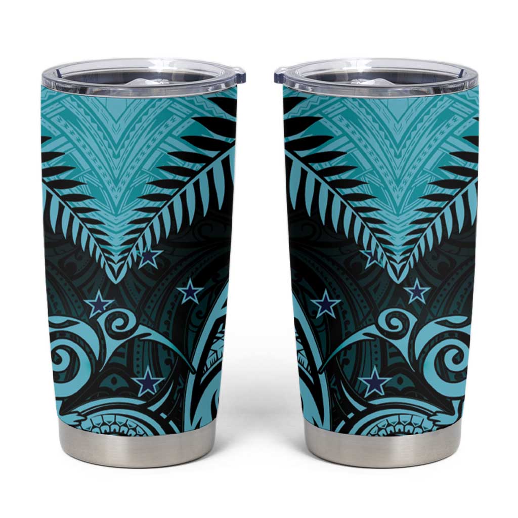 Aotearoa Tumbler Cup Maori Kiwi Turquoise Fern LT01 Turquoise - Polynesian Pride