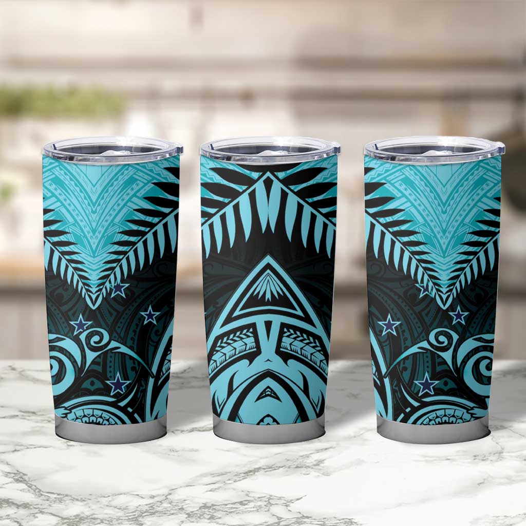 Aotearoa Tumbler Cup Maori Kiwi Turquoise Fern LT01 - Polynesian Pride