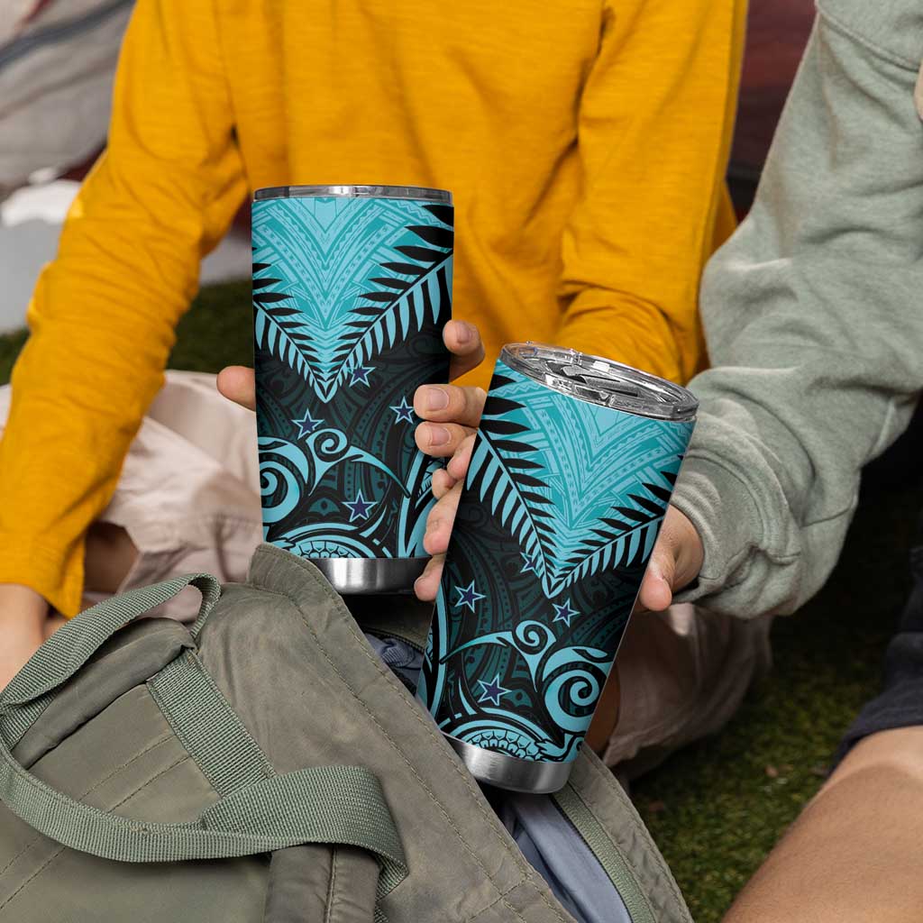 Aotearoa Tumbler Cup Maori Kiwi Turquoise Fern LT01 - Polynesian Pride