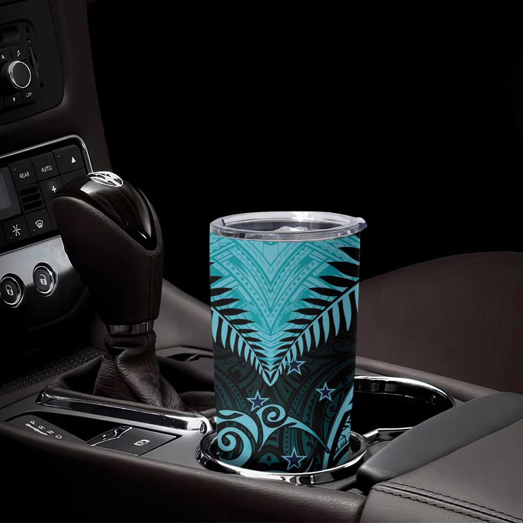 Aotearoa Tumbler Cup Maori Kiwi Turquoise Fern LT01 - Polynesian Pride