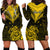 Personalised Aotearoa Hoodie Dress Maori Kiwi Yellow Fern LT01 - Polynesian Pride