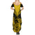 Personalised Aotearoa Summer Maxi Dress Maori Kiwi Yellow Fern LT01 - Polynesian Pride