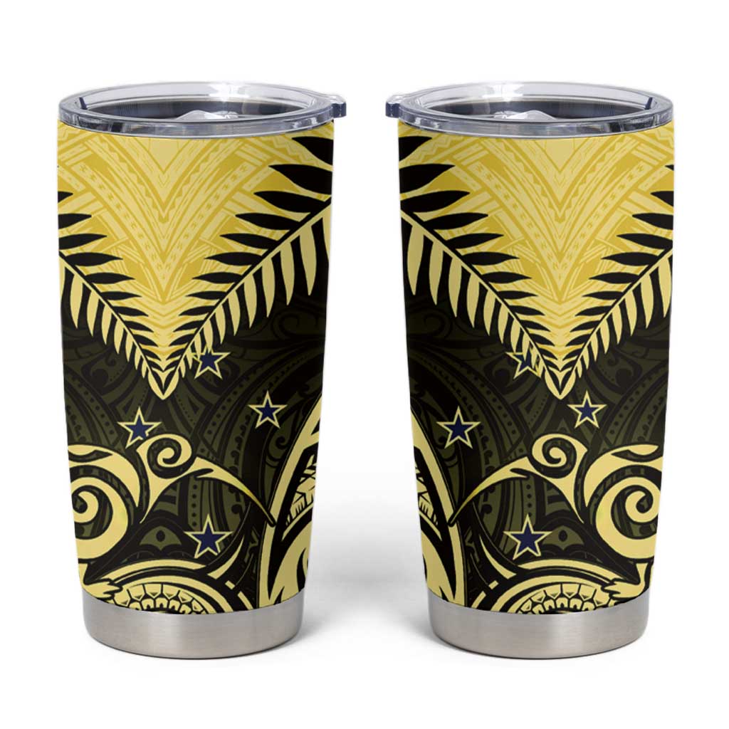 Aotearoa Tumbler Cup Maori Kiwi Yellow Fern LT01 Yellow - Polynesian Pride