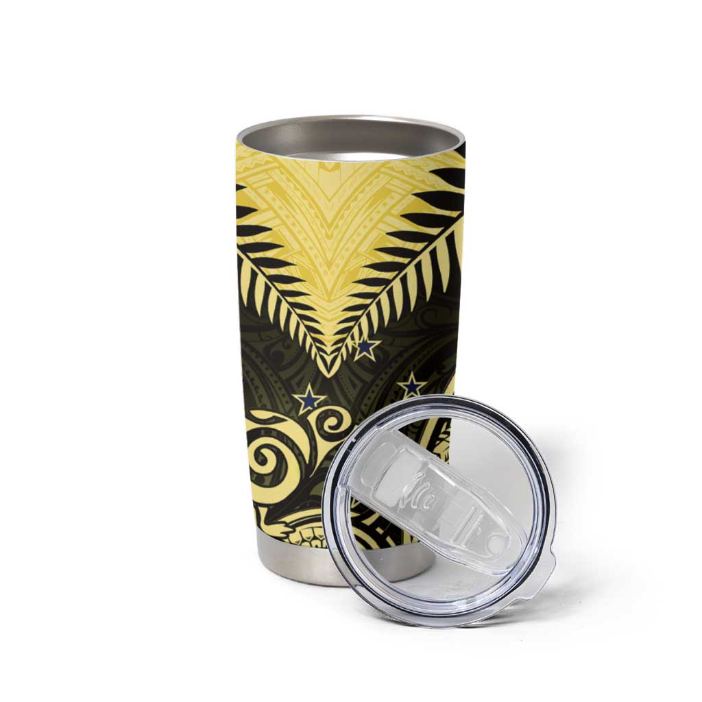 Aotearoa Tumbler Cup Maori Kiwi Yellow Fern LT01 - Polynesian Pride