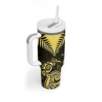 Aotearoa Tumbler With Handle Maori Kiwi Yellow Fern LT01 - Polynesian Pride