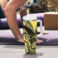 Aotearoa Tumbler With Handle Maori Kiwi Yellow Fern LT01 - Polynesian Pride