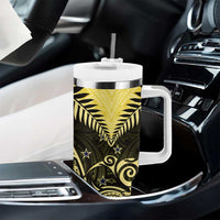 Aotearoa Tumbler With Handle Maori Kiwi Yellow Fern LT01 - Polynesian Pride