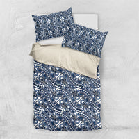 Hibiscus Bloom Island Tribal Waves Bedding Set Blue Polynesian Pattern LT01 US Twin 172cm x 218cm Blue - Polynesian Pride