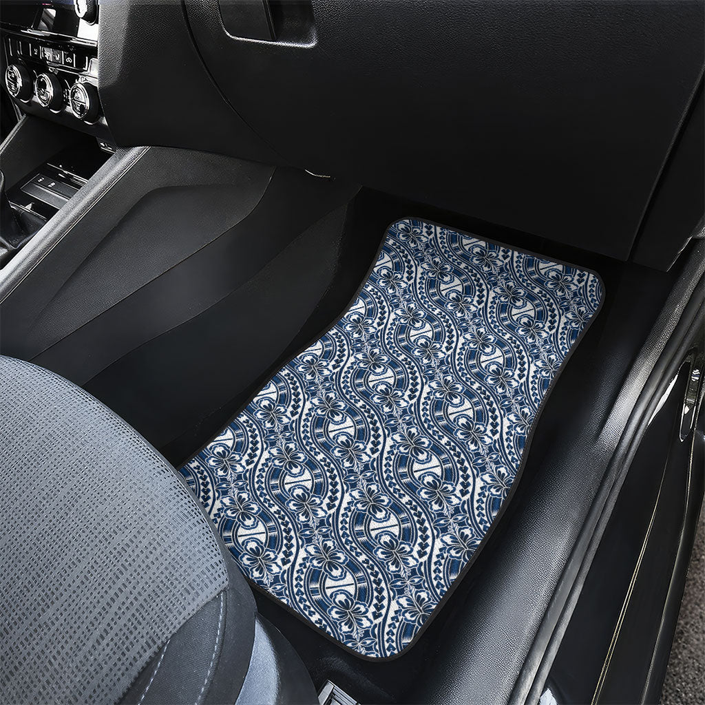 Hibiscus Bloom Island Tribal Waves Car Mats Blue Polynesian Pattern LT01 - Polynesian Pride