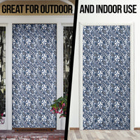 Hibiscus Bloom Island Tribal Waves Door Cover Blue Polynesian Pattern LT01 - Polynesian Pride